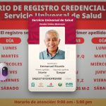 Servicio Universal de Salud: Calendario de registro por letra