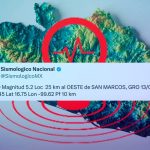 Sismo de magnitud 5.2 en Guerrero activa alerta sísmica en zonas de CDMX